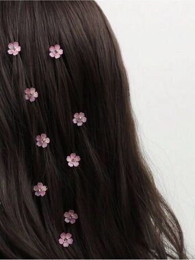 Mini Floral Pink Hair Clips Set - Boho Fairy Festival Hair Accessories